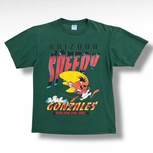 Vintage 1993 Speedy Gonzales Arizona T-Shirt Green Size Large 90s Looney Tunes